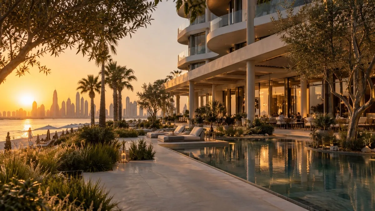 Editorial visualisation illustrating Delano Dubai; not a documentary photograph