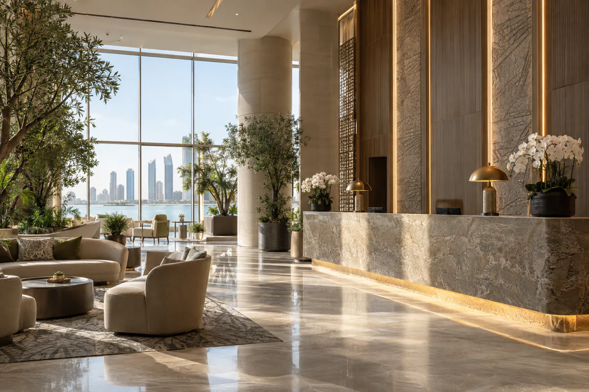 Editorial visualisation illustrating INTERCONTINENTAL HOTEL ABU DHABI – SOLE PROPRIETORSHIP L.L.C.; not a documentary photograph