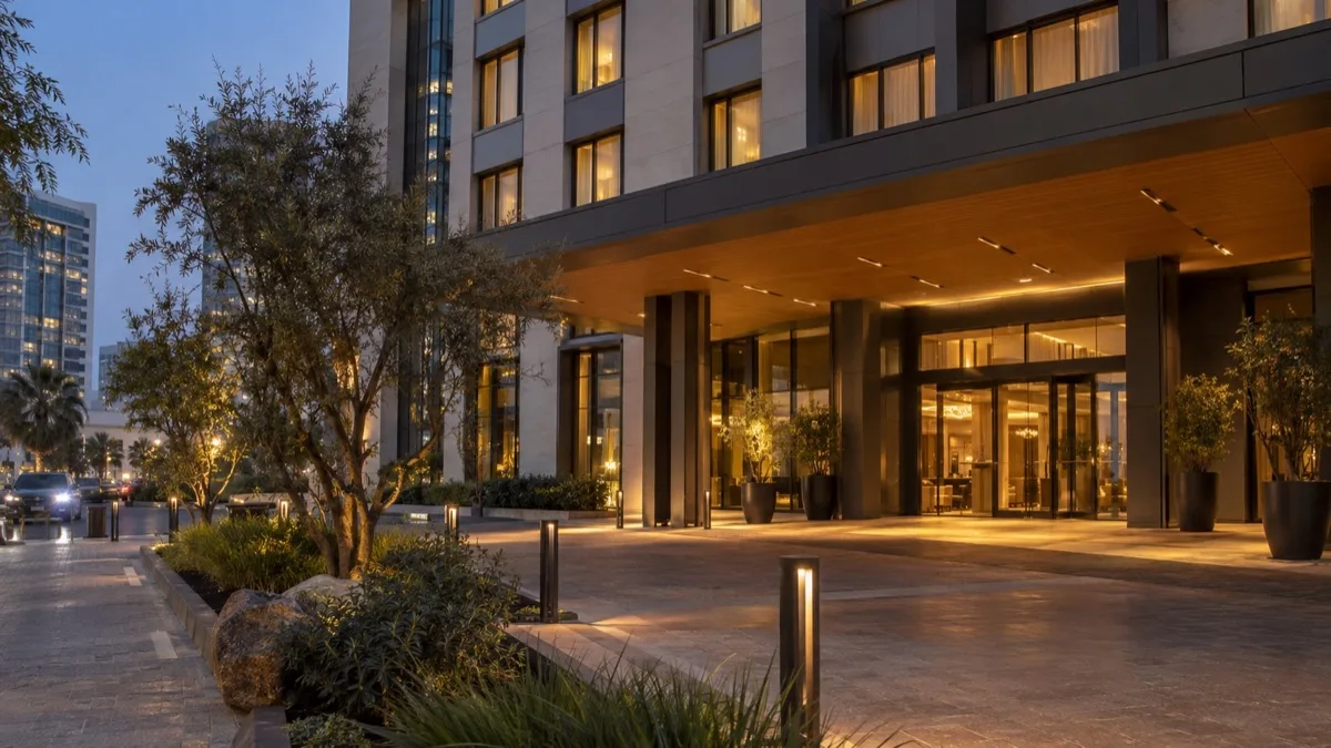 Editorial visualisation illustrating Mercure Abu Dhabi Downtown; not a documentary photograph