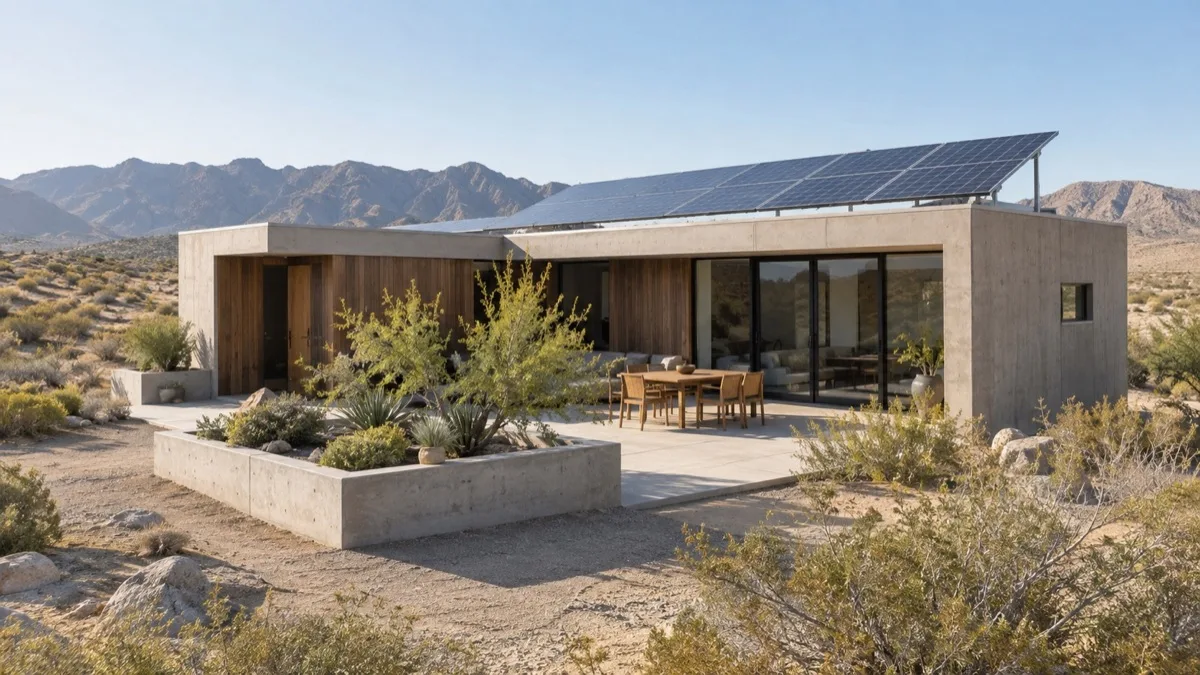 Editorial visualisation illustrating The Sustainable Autonomous House; not a documentary photograph