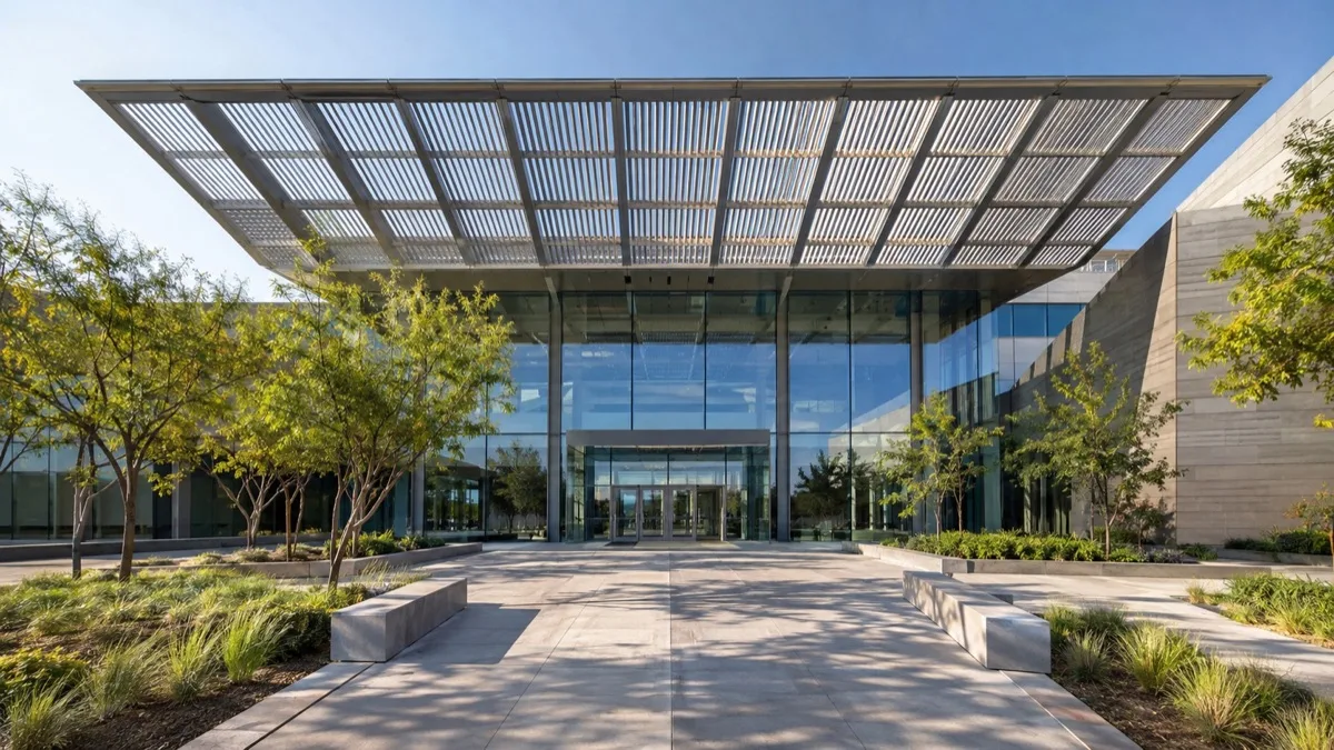 Editorial visualisation illustrating EQUATE Headquarters; not a documentary photograph