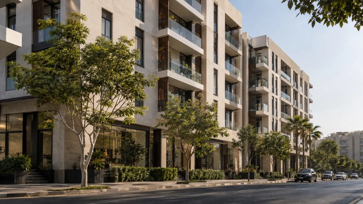 Editorial visualisation illustrating Mint Properties project; not a documentary photograph