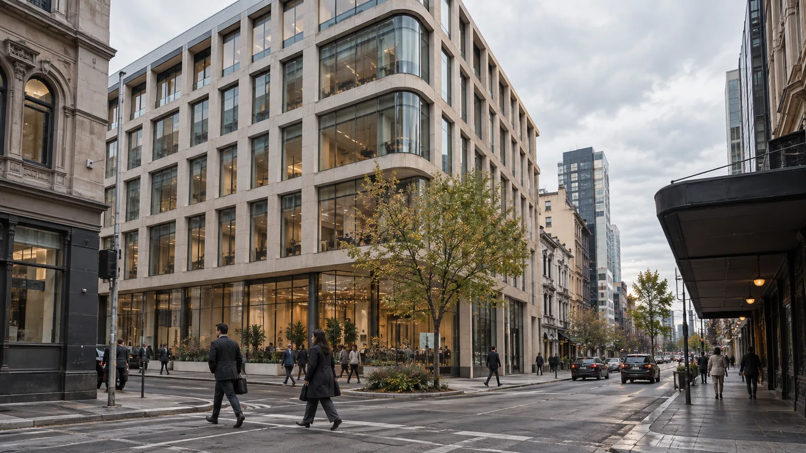 Editorial visualisation illustrating 313 Spencer St; not a documentary photograph