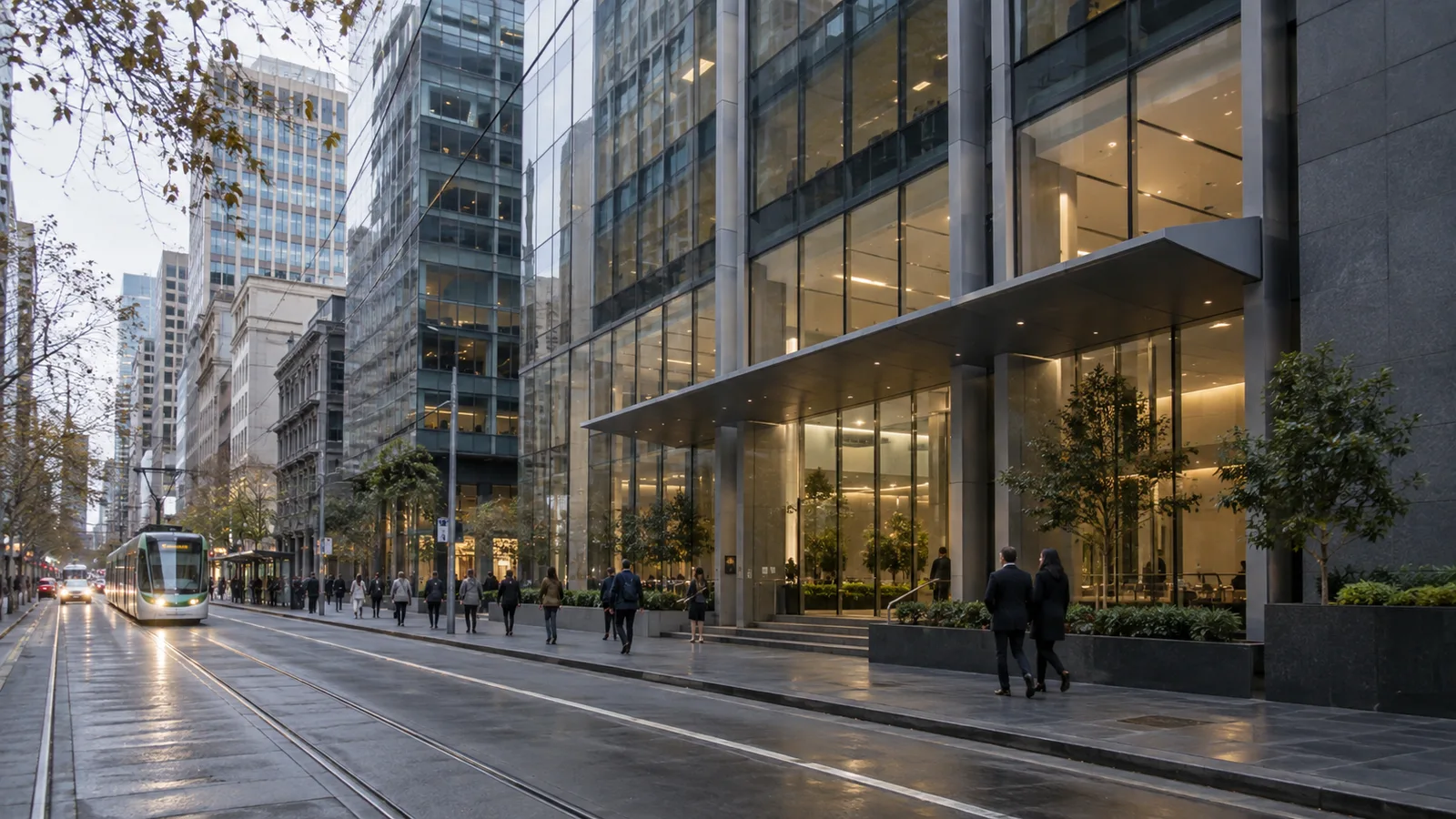 Editorial visualisation illustrating 405 Bourke Street Year 2; not a documentary photograph