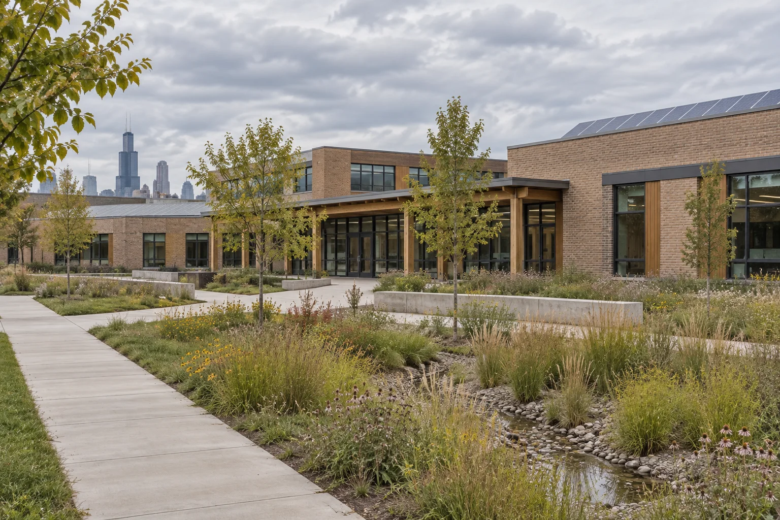 Editorial visualisation illustrating Academy for Global Citizenship New Campus; not a documentary photograph