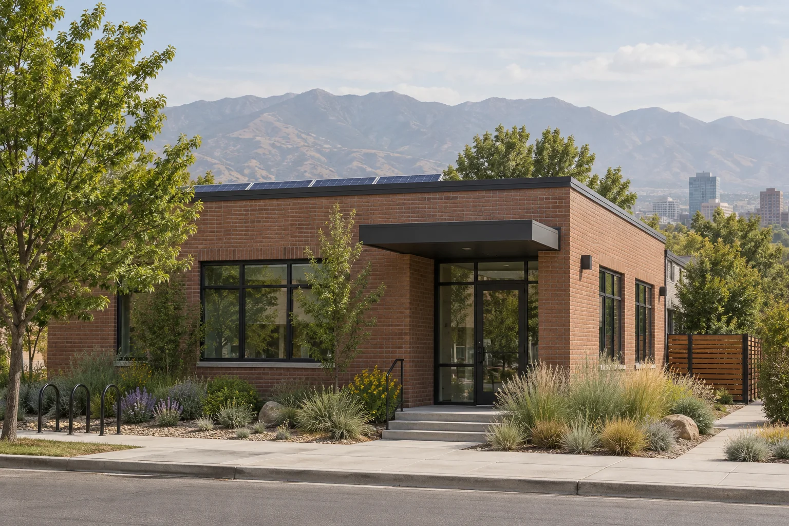 Editorial visualisation illustrating The Climate Innovation Center — Utah Clean Energy; not a documentary photograph
