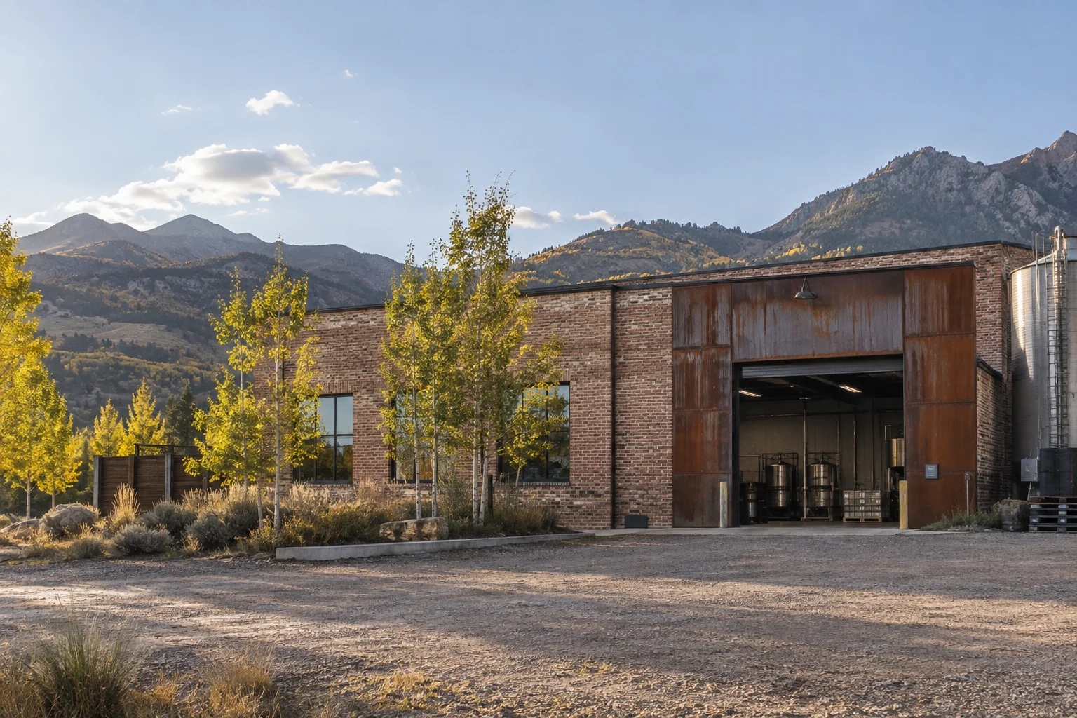 Editorial visualisation illustrating Aspen Distillery; not a documentary photograph