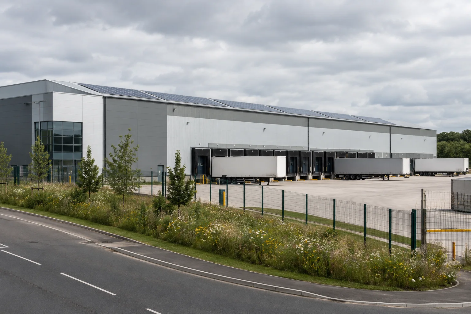 Editorial visualisation illustrating Prologis Park Hemel Hempstead; not a documentary photograph