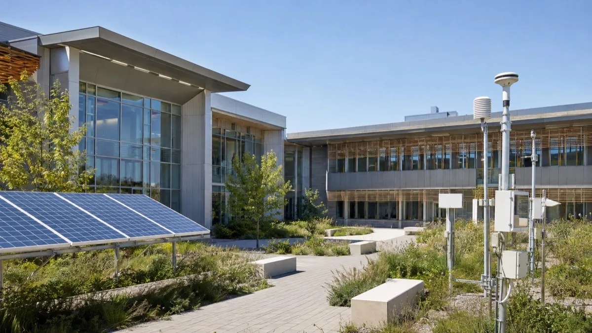 Editorial visualisation illustrating Renewable Energy and Environment Research Center; not a documentary photograph