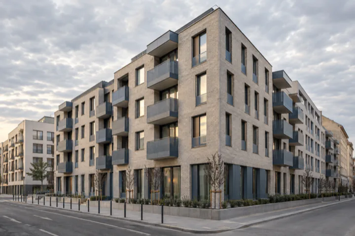Editorial visualisation illustrating MILESTONE Vienna Campus; not a documentary photograph