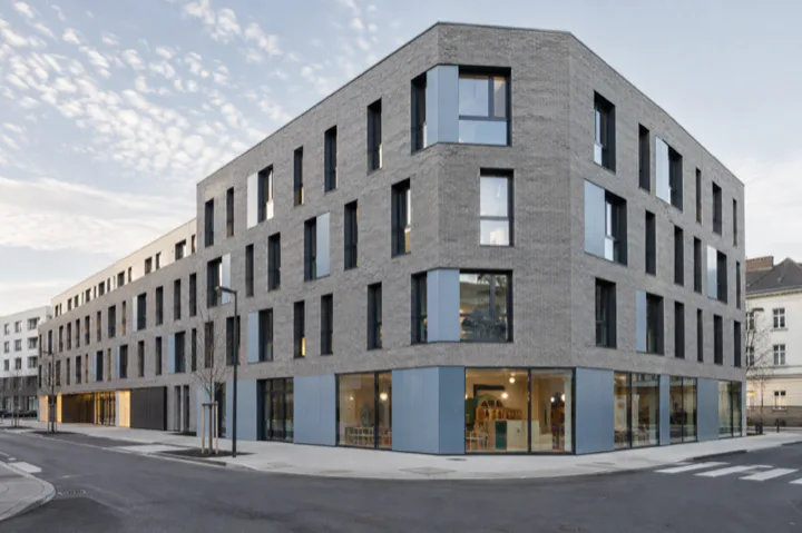 Editorial visualisation illustrating Motel One - Hotel u. Kindergarten; not a documentary photograph