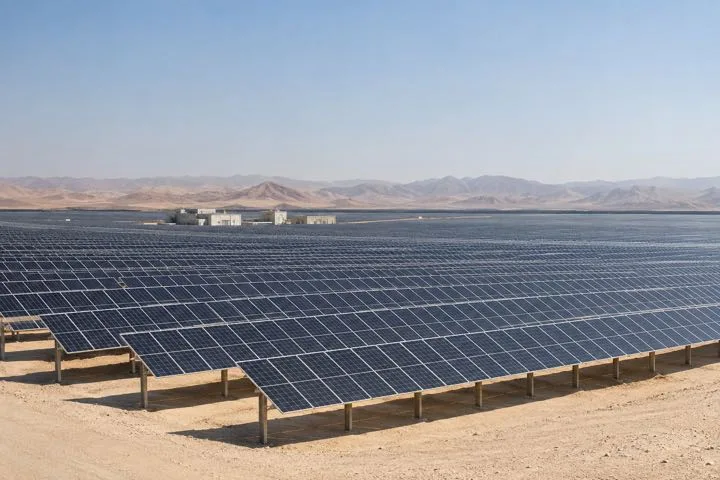 Editorial visualisation illustrating Mohammed bin Rashid Al Maktoum Solar Park; not a documentary photograph