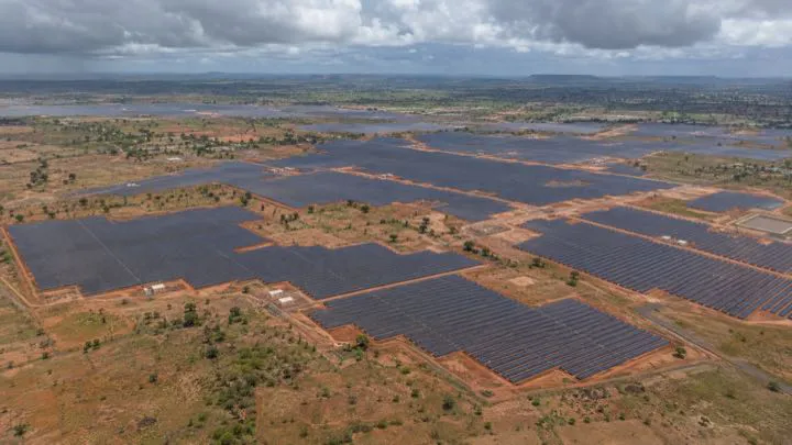 Editorial visualisation illustrating Kamuthi Solar Power Project; not a documentary photograph