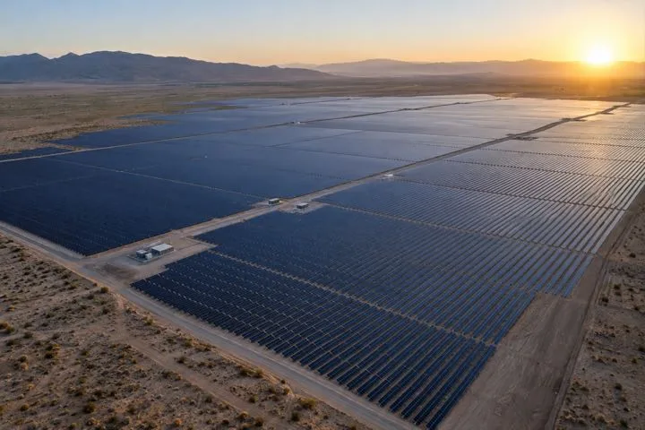 Editorial visualisation illustrating Topaz Solar Farm; not a documentary photograph
