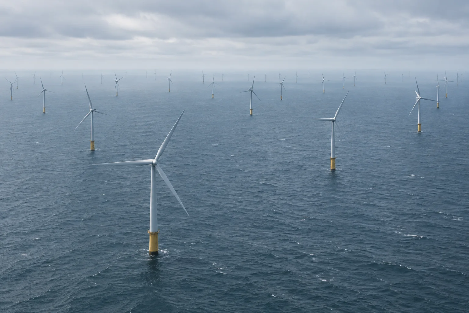 Editorial visualisation illustrating Hornsea 2 Offshore Wind Farm; not a documentary photograph