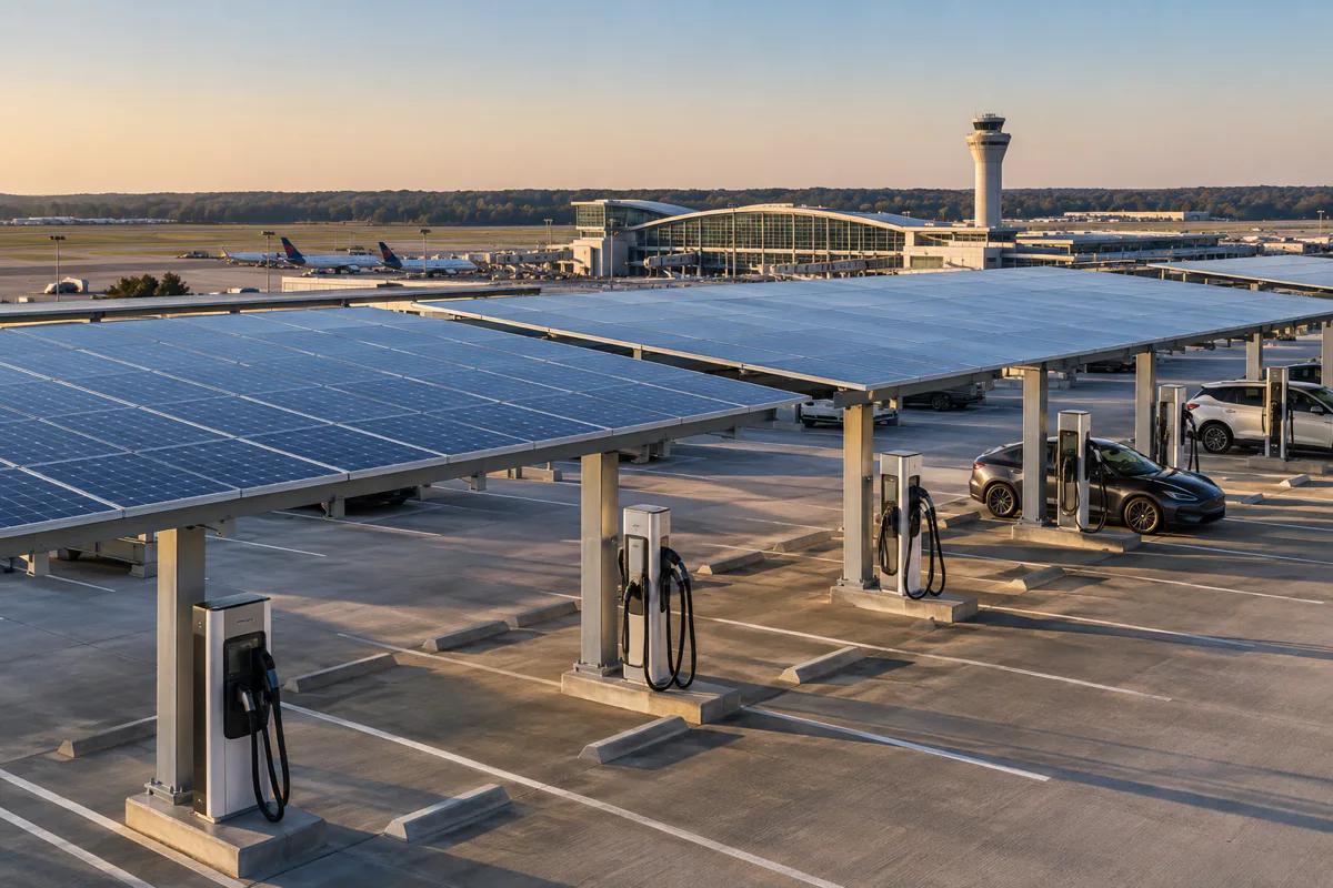 Editorial visualisation illustrating RDU Park Economy 3 Expansion Project; not a documentary photograph