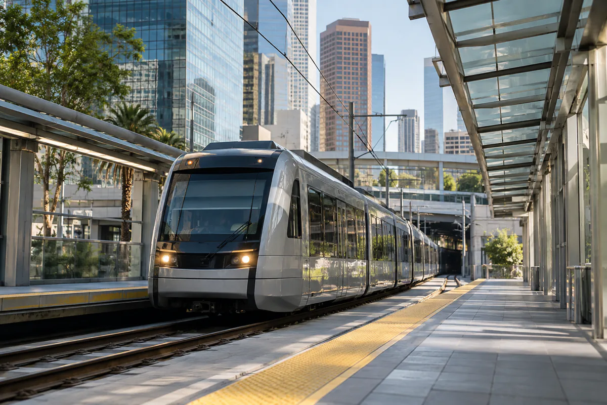 Editorial visualisation illustrating Regional Connector Transit Project; not a documentary photograph
