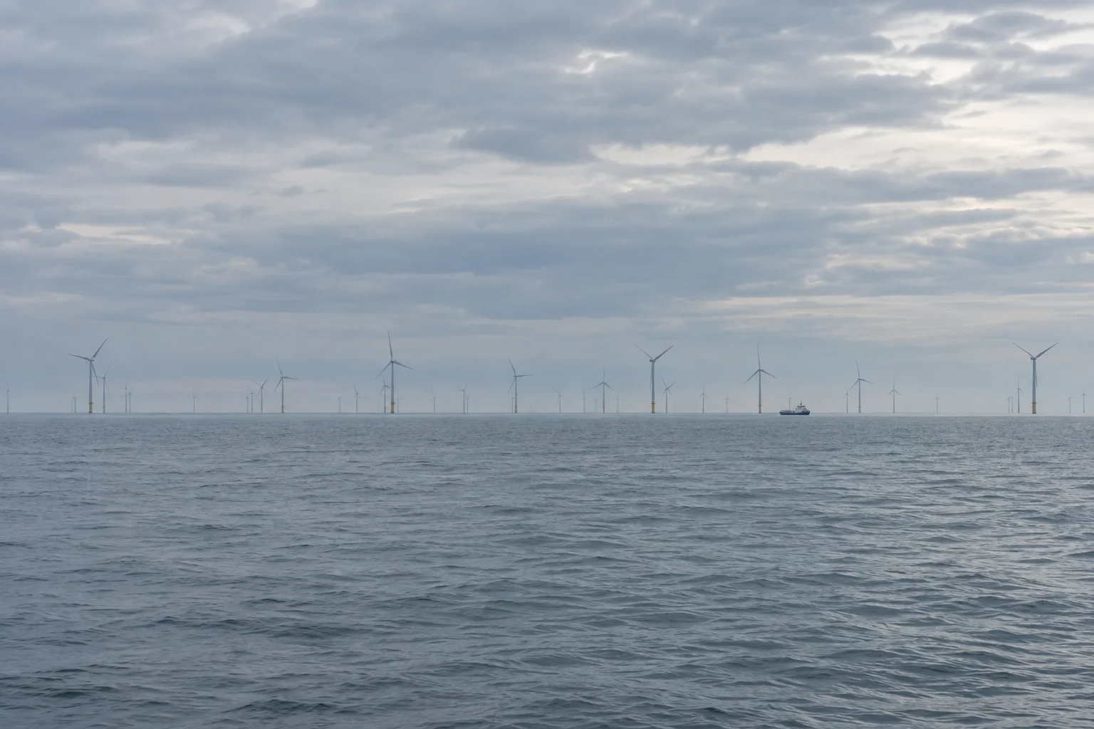 Editorial visualisation illustrating Dogger Bank Wind Farm; not a documentary photograph