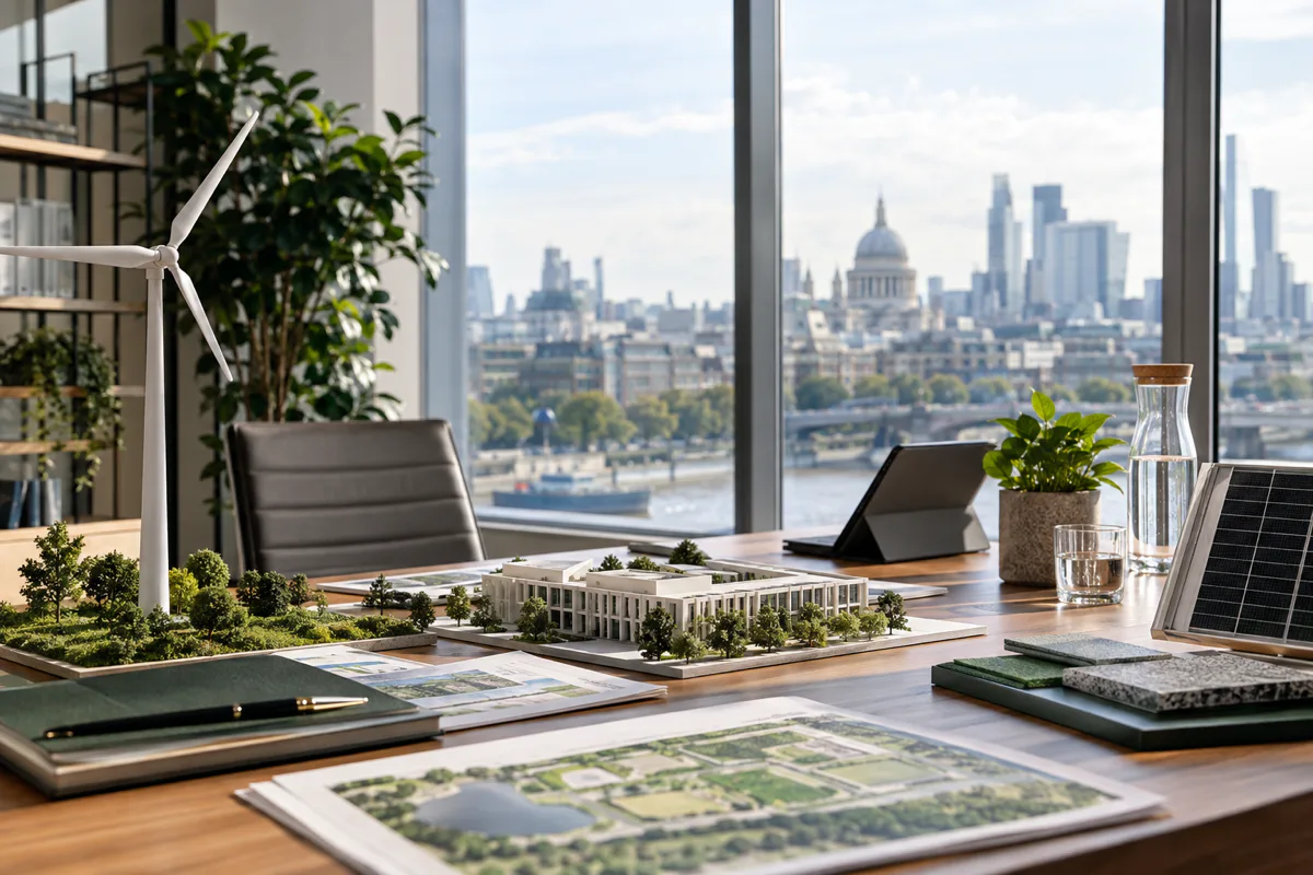 Editorial visualisation illustrating 3i Group plc; not a documentary photograph