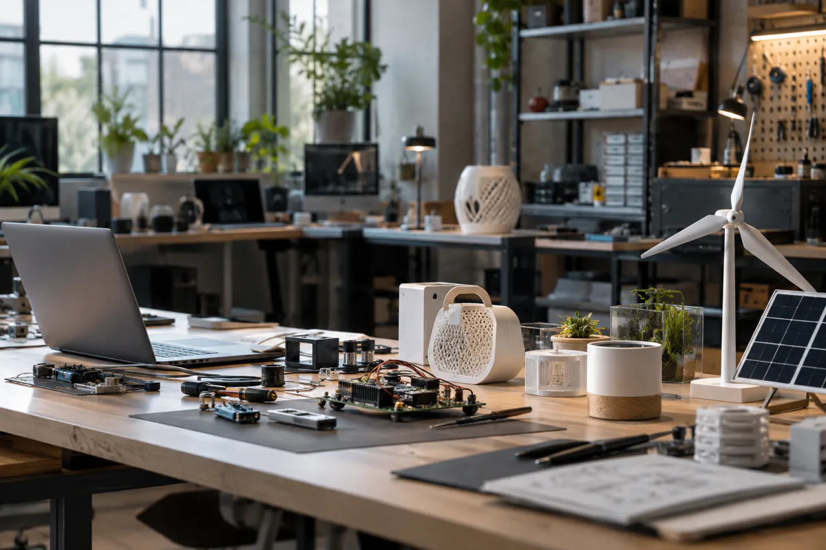 Editorial visualisation illustrating 42 Technology; not a documentary photograph