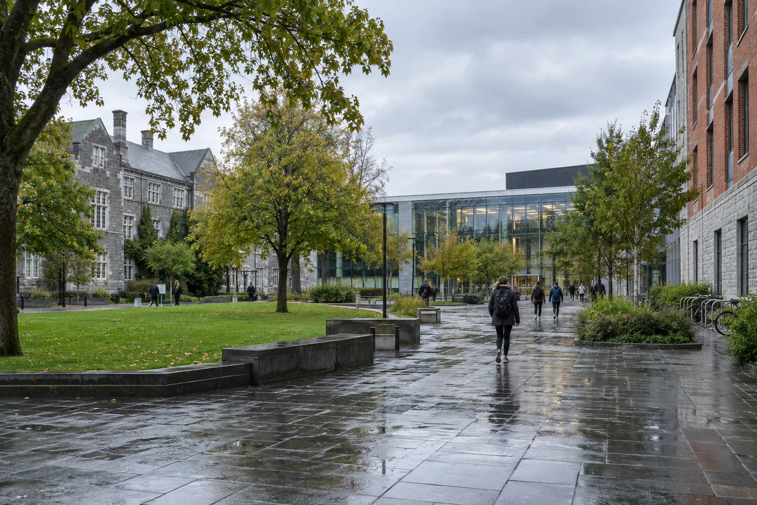 Editorial visualisation illustrating University of Galway; not a documentary photograph