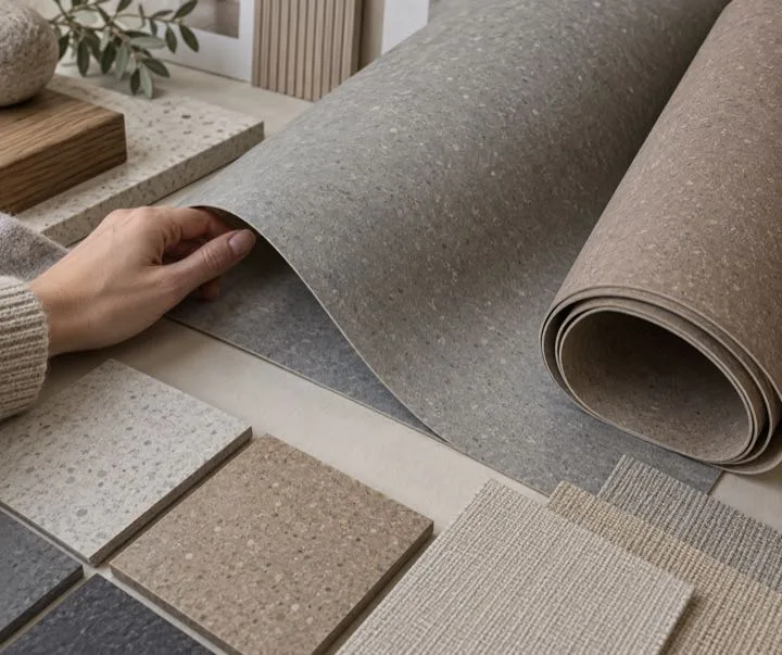 Editorial visualisation illustrating Interface EMEA Carpet Tiles on CQuestBio/BioX backing with Aquafil Yarn; not a documentary photograph