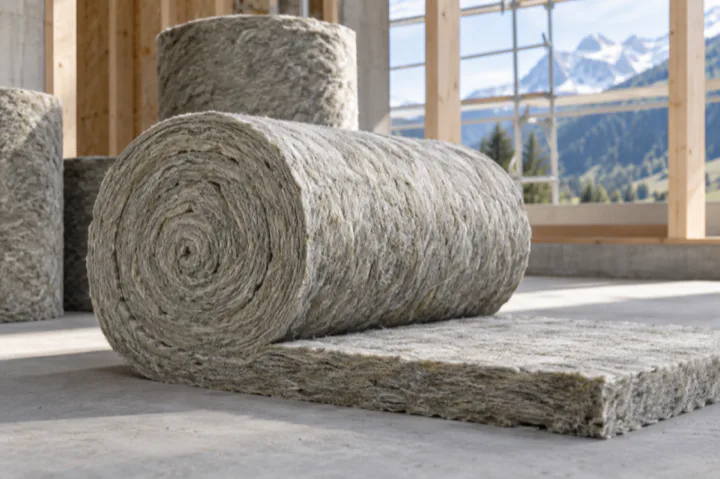 Editorial visualisation illustrating Flumroc Schweizer Steinwolle/Flumroc Swiss Stone Wool; not a documentary photograph